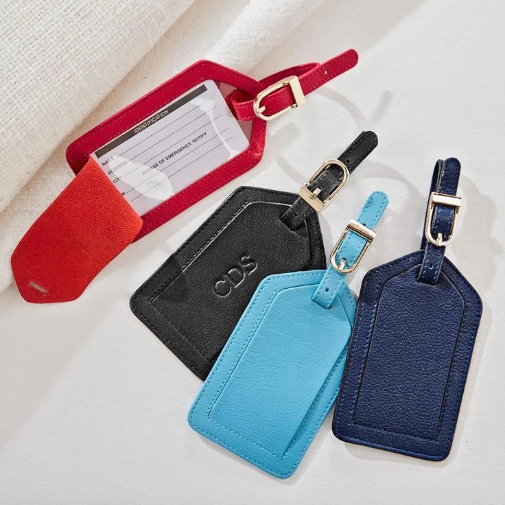 Leather luggage tag