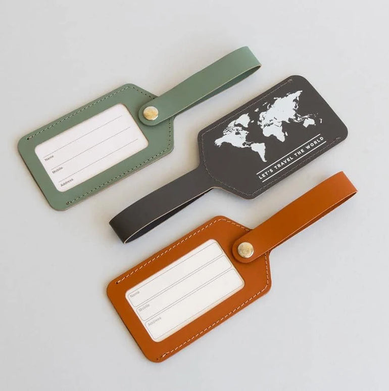 Leather luggage tag